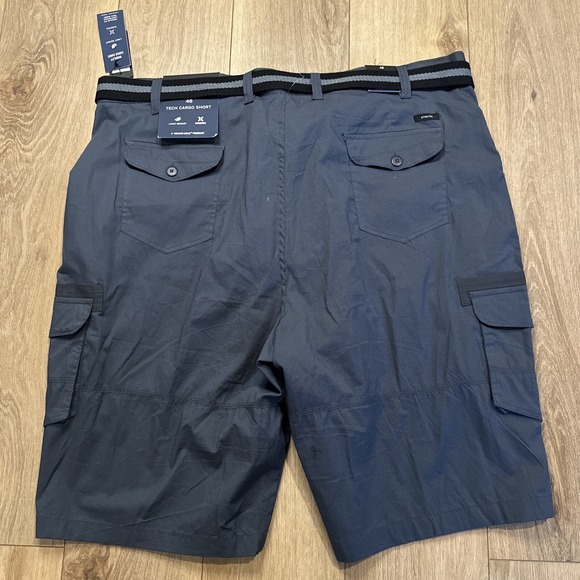 NEW Kenneth Cole Men's Big & Tall Dark Grey Mobility Cargo Short 46 Tech Belt - Picture 4 of 10